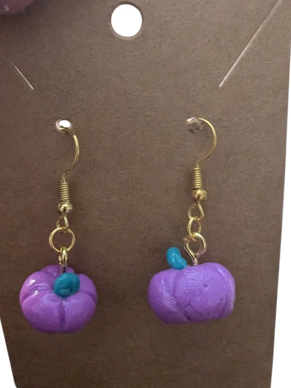 Handcrafted Purple Pumpkin Drop Earrings - Women Jewelry